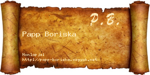 Papp Boriska névjegykártya